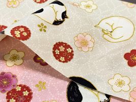 「百華繚蘭」丸まって眠る猫と梅_拡大イメージ