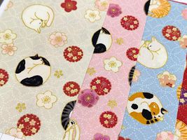 「百華繚蘭」丸まって眠る猫と梅_拡大イメージ