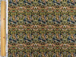 北欧調シーチングプリント「ウマダマスク」マスタード