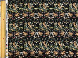 北欧調シーチングプリント「ウマダマスク」ブラック