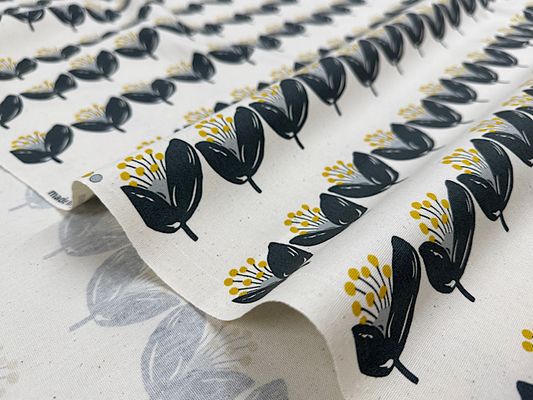 くすみカラーの北欧調フラワーアートオックスプリント