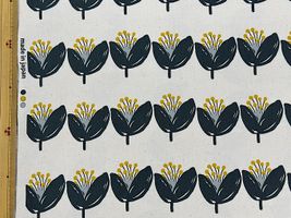 くすみカラーの北欧調フラワーアートオックスプリント生成(綿かす残し)