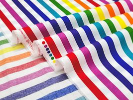 カラフルハッピーなストライプ ブロードプリント_拡大イメージ