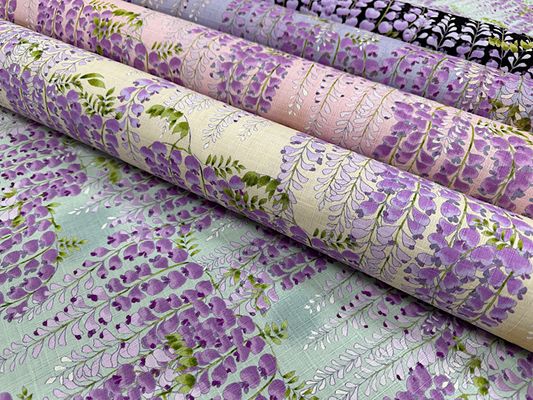 コットンこばやし サザンクロスプリント「藤の花文様」