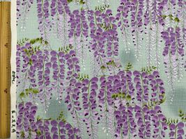 コットンこばやし サザンクロスプリント「藤の花文様」グリーン