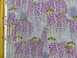 コットンこばやし サザンクロスプリント「藤の花文様」パープル
