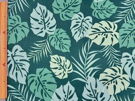 「モンステラ」の綿ポリハワイアンプリント青緑系
