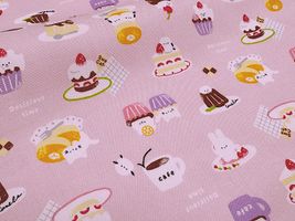 オックスプリント「ゆるふわアニマルカフェ」ピンク