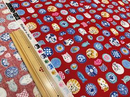 スケアープリント にゃんこだ和「豆皿とにゃんこ」レッド