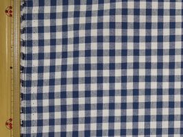 サステナブルな綿ポリダンガリー紺5mmギンガム