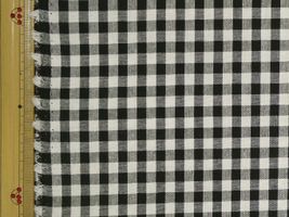 サステナブルな綿ポリダンガリー黒5mmギンガム