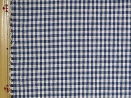 サステナブルな綿ポリダンガリー紺3mmギンガム