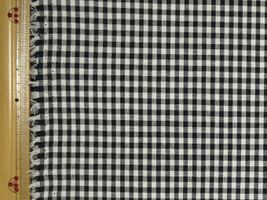 サステナブルな綿ポリダンガリー黒3mmギンガム