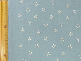 コットンキャンブリック刺しゅう「kinomi」くすみブルー地