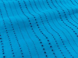 【現品限り特価】Exclusive Collection ビビッドカラーのコットンレース 「ストライプ」ブルー