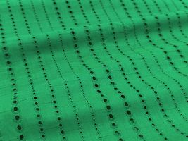 【現品限り特価】Exclusive Collection ビビッドカラーのコットンレース 「ストライプ」グリーン