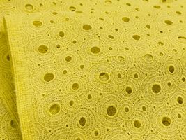 【現品限り特価】Exclusive Collection ビビッドカラーのコットンレース 「ドット」イエロー