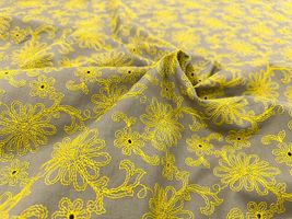 【現品限り特価】Exclusive Collection イエローフラワーのコットンレース_拡大イメージ