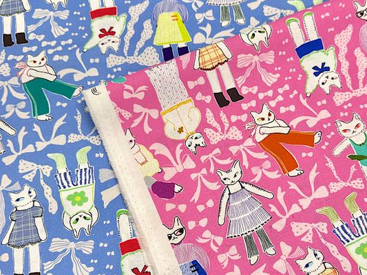 『nora.』シーチングプリント「ネコちゃんのクローゼット」