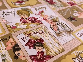 【現品限り特価】YUWAシャーティングプリント「Card of the Week」ベビーピンク地