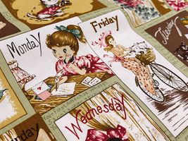 【現品限り特価】YUWAシャーティングプリント「Card of the Week」グリーン地