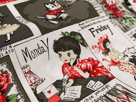 【現品限り特価】YUWAシャーティングプリント「Card of the Week」グレー地