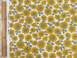 ひまわりのブロードプリント「Sun flower」オフホワイト