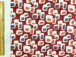 【現品限り特価】コットンこばやし マシュマロのキャンバスプリントレッド地×薄紫