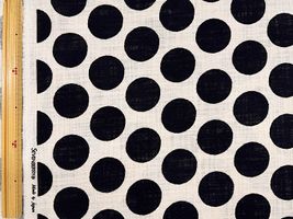 リネンライクスラブプリント「北欧調水玉ドット」生成×ブラック