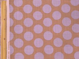 リネンライクスラブプリント「北欧調水玉ドット」ブラウン×パープル