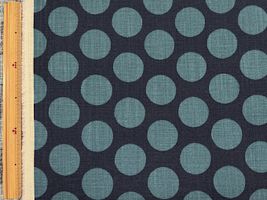 リネンライクスラブプリント「北欧調水玉ドット」ネイビー×ブルー