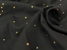 コットンこばやし 星降る大人のダブルガーゼ金星/ブラック
