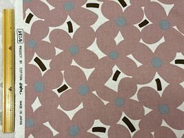 コットンこばやし綿麻キャンバスプリント「よもぎ」生成地×ピンク