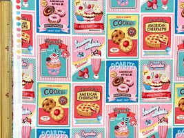 【現品限り特価】Hello Again「ヴィンテージスイーツ」レッド×ブルー系