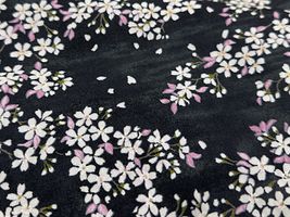 コットンこばやし ブロードプリント「桜文様」ブラック