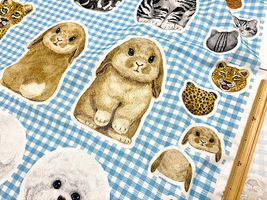 コッカ 振り向く動物たちのシーチングパネルプリント_拡大イメージ