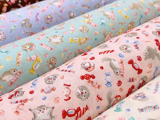 シーチングプリント nunomonogatari「モモンガとキャンディ」