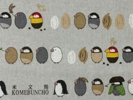 コットンこばやし キャンバスプリント「米文鳥」グレー