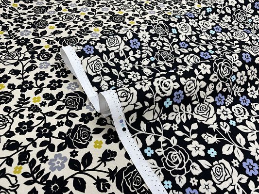 エレガントな薔薇のオックスプリント