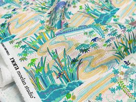 『nora.』シーチングプリント「風流な庭園」_拡大イメージ