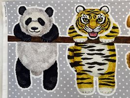 コッカ 木にぶら下がる動物たちのシーチングパネルプリント_拡大イメージ