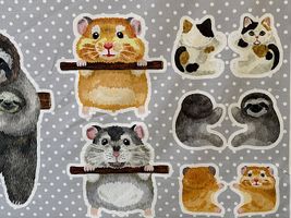 コッカ 木にぶら下がる動物たちのシーチングパネルプリント_拡大イメージ