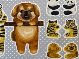コッカ 木にぶら下がる動物たちのシーチングパネルプリント_拡大イメージ