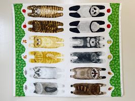 コッカ 手を伸ばす動物たちのシーチングパネルプリント_拡大イメージ