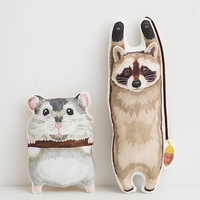 コッカ 手を伸ばす動物たちのシーチングパネルプリント_拡大イメージ