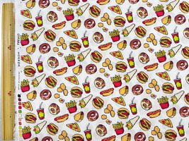 60ローンプリント「Pixel Calorie Monster」オフホワイト