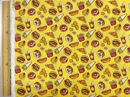 60ローンプリント「Pixel Calorie Monster」イエロー