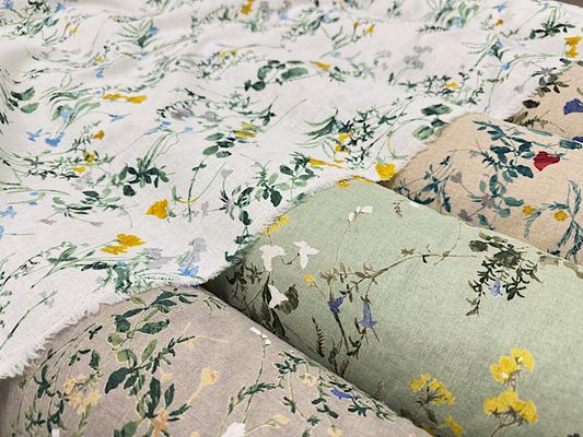 【現品限り特価】Exclusive Collection 綿麻シーチングプリント「ボタニカル・ワルツ」