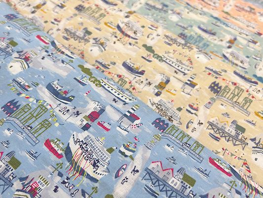 60ローンプリント「Bon Voyage, Dogs&Cats」