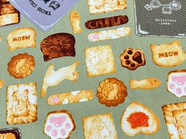 復刻！オックスプリント「猫のクッキー缶」オリーブ